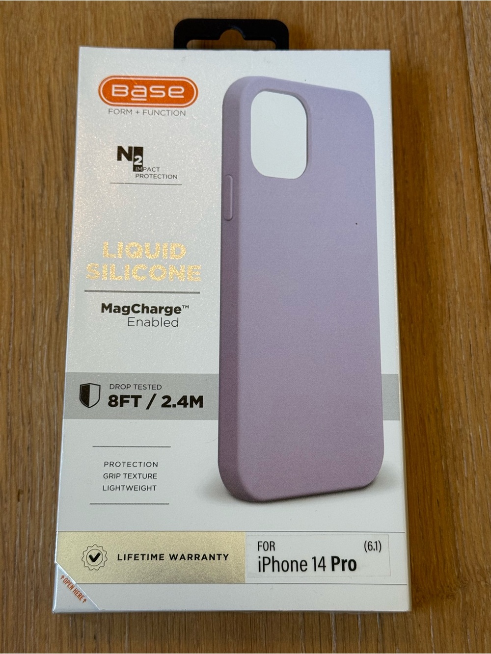 New Base Liquid Silicone MagCharge Case for iPhone 14 Pro - Lavender Purple case